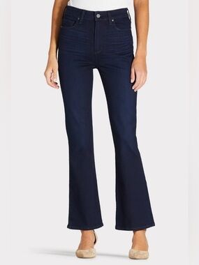 Paige Claudine Telluride High Rise Ankle Flare Denim Dark Blue Jeans Size 28